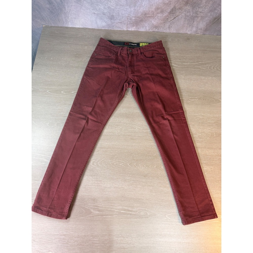 Tony Hawk Skinny Slouch Burgundy Corduroy Pants Mens 29x30 Cotton Spandex